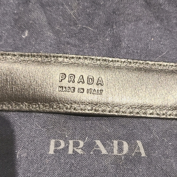 Prada Black Leather Belt with Silver Buckle - Picture 4 of 7